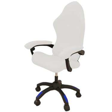 Imagem de Lzyjckh Capa para Cadeira Gamer com Apoio de Braço Capas para Cadeiras de Escritório Protetor Elástico Removível para Cadeira de Escritório e Computador Para Decoração de Casa,White,1 Pack