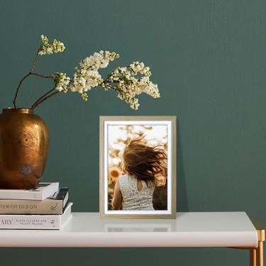 Imagem de Porta-retrato de 12 x 17 cm para casa e escritório, para exibição de mesa, suporte de parede