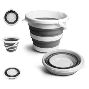 Imagem de Balde Dobrável De 10 Litros Retrátil Silicone Flexível