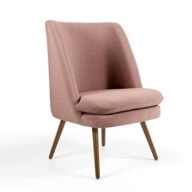 Imagem de Poltrona Decorativa Em Algodão Rosa Com Pé Palito Áquila- Larbelle - L