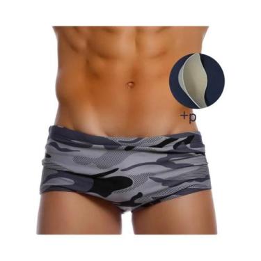 Imagem de Roupa De Banho Masculina De Verão Camuflada De Cintura Baixa, Sunga Se