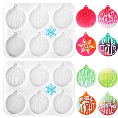 Imagem de Moldes de resina de Natal, molde de resina de enfeite de Natal, moldes de silicone para resinas, molde de silicone para artesanato, pingente de árvore de Natal, decoração de casa