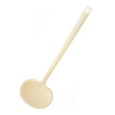 Imagem de Minchsrin Espátula redonda de silicone, utensílio de cozinha para cozinhar e virar (1, bege, G)