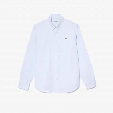 Imagem de Camisa Slim Fit em Algodão - LACOSTE, 41, Azul capri