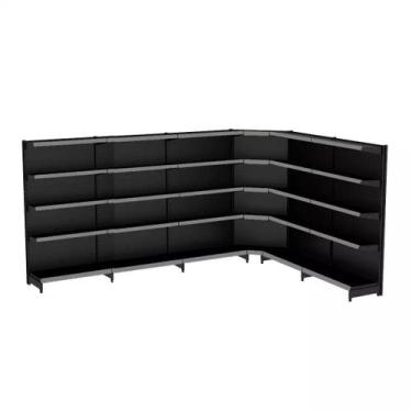 Imagem de Gondola Parede 202 Fit Ate 5 Metros 1 Canto Preto 30b Pe Cinza - AMAPÁ