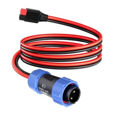 Imagem de ELFCULB Plugue de aviação para cabo Anderosn, conector Anderson de 12AWG 1,8 m para conector de aviação 12V/30A compatível com estação de energia portátil AC200MAX/AC200P nova de 2 pinos