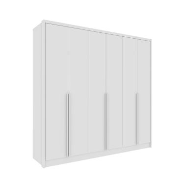 Imagem de Guarda Roupa Casal 6 Portas 6 Gavetas 100% Mdf Fortuna S/ Espelho S/ Pés - Tcil Neve