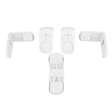 Imagem de KIMISS 5pcs Gabinete de Segurança para Bebês e Travas de Gaveta - Trava de Prova para Gavetas, Armários e Armários - Instalação Adesiva Cor Marrom (Branco)