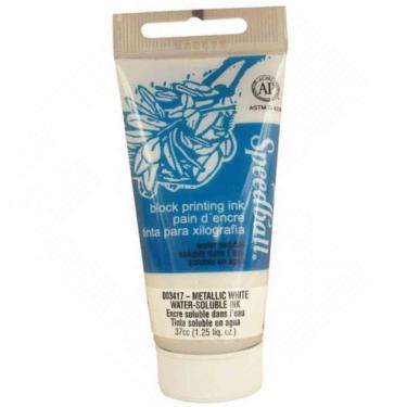 Imagem de Tinta Xilogravura Speedball Base Agua 3417 Metal White 37Ml