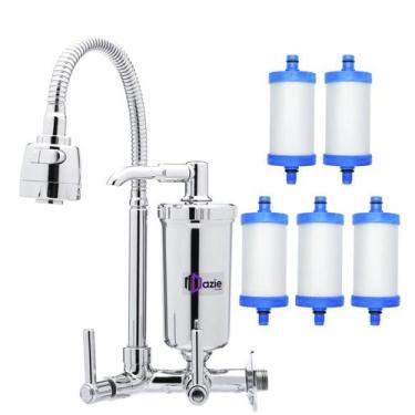 Imagem de Torneira Com Filtro Cozinha Parede Gourmet + 4 Refil Extra - Dazie Met