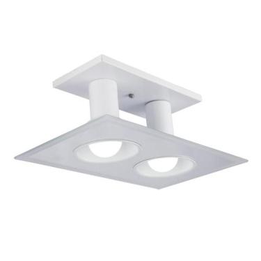 Imagem de Luminária de Teto Plafon de Sobrepor Quarto Sala Cozinha 2 Lâmpadas E2