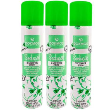 Imagem de Kit 3 Desodorante Sedução Permita-se Dokmos 100ml, Verde