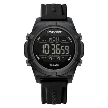 Imagem de relógio masculino quartzo esportivo 50m a prova d´agua LCD dupla exibição