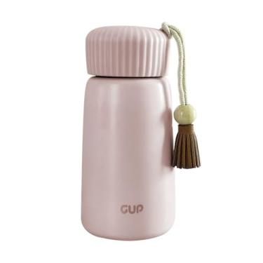 Imagem de Mini copo de água isolado, 250 ml, rosa, estilo borla esbranquiçada, altura 14 cm (rosa)