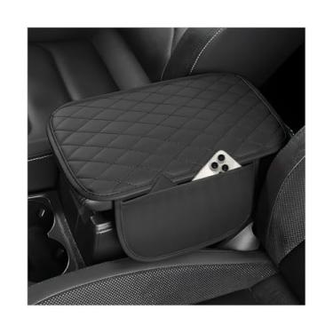 Imagem de NYTKL Capa de console central de carro, capa de apoio de braço central de couro PU com 2 bolsas de armazenamento, almofada protetora de console central confortável atualizada universal para a maioria