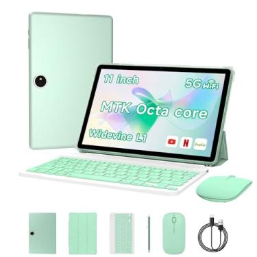 Imagem de Tablet Android de 11 polegadas, 18 GB (6 + 12) RAM + 64 GB de ROM, tablets 2 em 1 com capa de teclado mouse Stylus, processador Octa-core de 2,0 GHz, tela interna HD de 1280 x 800 IPS, WiFi 5G 6 BT