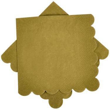 Imagem de Ottin Guardanapos de papel de coquetel de cor sólida recortado dourado – 100 unidades, 12,7 cm – guardanapos descartáveis para casamento, aniversário, chá de panela, noivado, ação de graças, Natal