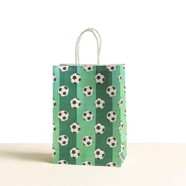 Imagem de Sacos de papel coloridos de 15 x 21 x 8 cm, bolsa de presente com alça — a embalagem preferida para presentes de festivais, lembranças de eventos, lembranças de festa, amostras de cosméticos, etc