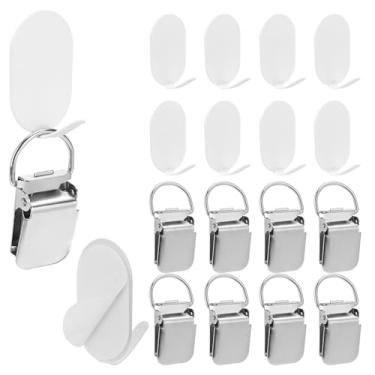 Imagem de OLYCRAFT 10 peças de clipes de tapeçaria de metal prata resistentes incluídos 10 peças de ganchos de parede autoadesivos para pendurar na parede para tapeçaria, tapetes pequenos, xaile de toalha e