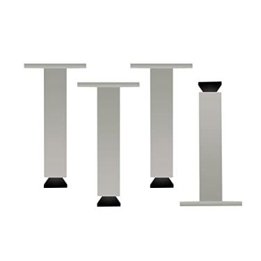 Imagem de Conjunto de 4 pernas de sofá para móveis modernos, pés ajustáveis, pernas de mesa de tubo quadrado rústico, pernas de móveis de liga de alumínio, metal pesado, design industrial, com parafusos de