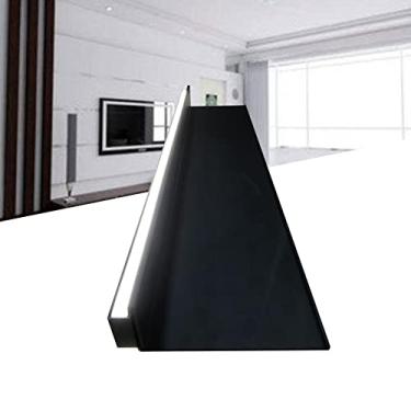 Imagem de Prateleiras emissoras de luz dupla face de liga de alumínio, prateleira de parede flutuante para pendurar na parede criativa, luz LED iluminada embutida e transformador destacável (cor: preto, tamanho