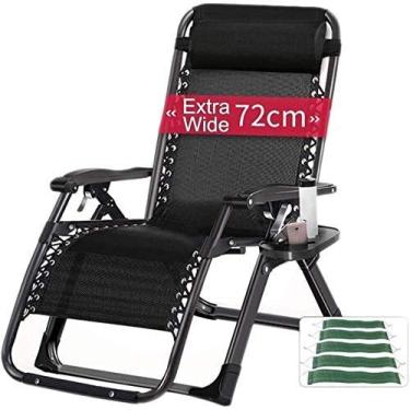 Imagem de Espreguiçadeira reclinável, cama de jardim dobrável de gravidade zero para jardim grande, adequada para varanda, jardim, gramado, gramado, portátil, cadeira de acampamento, suporta espreguiçadeira de