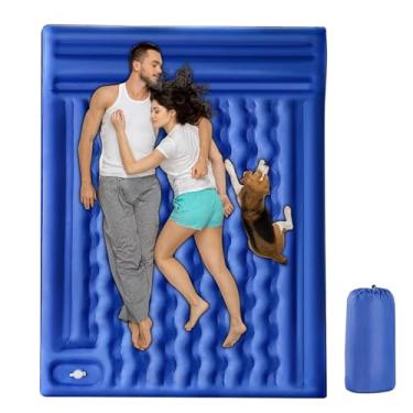 Imagem de Colchão de acampamento | Cama inflável grande para caminhada | Almofada de dormir de acampamento com travesseiros e bomba de pé embutida para equipamentos de caminhada de barraca