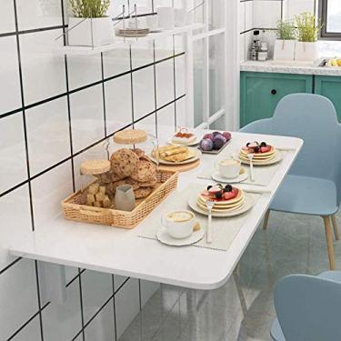 Imagem de Mesa dobrável montada na parede - economize espaço - mesa de jantar mesa de computador mesa de parede - mesa dobrável - mesa de parede para escritório em casa para espaços pequenos, 80 x 50 cm