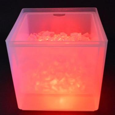 Imagem de Balde de gelo quadrado iluminado, refrigerador portátil de 3,5 L para festas, balde de gelo com mudança de cor RGB para cerveja e vinho