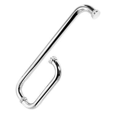 Imagem de Maçaneta de porta de chuveiro de banheiro 304 aço inoxidável cromado puxador de porta | Distância do furo 385 mm + 185 mm, 425 mm + 255 mm conjuntos de maçanetas