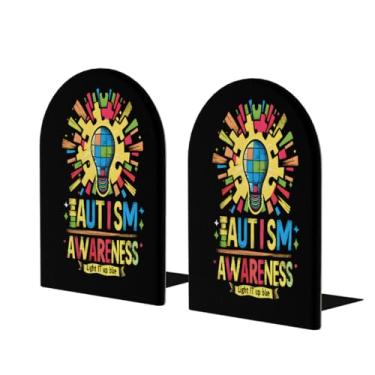 Imagem de Lâmpada colorida para autismo, suporte de livros de madeira, grande, suporte de livros decorativo, antiderrapante, resistente, terminais para escritório, escritório, biblioteca, escola, estudo