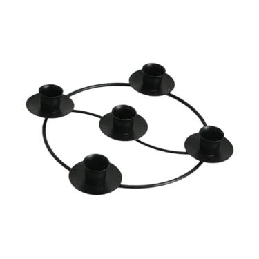 Imagem de Ｂｅｓｇａ do Advento em Metal, Castiçal, Castiçal Europeu para Vela de Jantar, Suporte para Vela de Natal do Advento para Sala de Jantar, Preto