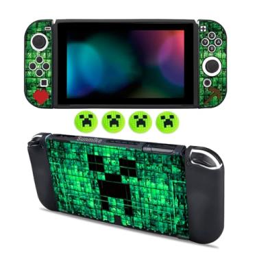 Imagem de Protective Case for Nintendo Switch OLED, Switch OLED Case & Thumb Grips Caps Soft Dockable Cases for Nintendo Switch OLED Cases Shock-Absorbent & Anti-Scratch Slim Cover with 4 Pcs Joystick Cover