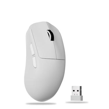 Imagem de EWEADN X23Pro Mouse para jogos sem fio, mouse para jogos 2.4G/BT5.0/USB-C Esports, mouse leve recarregável de 800 mAh, mouse sem fio de 12000 DPI com 6 botões programáveis, para laptop/PC/Mac, branco