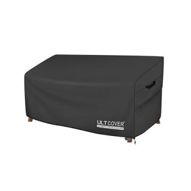 Imagem de ULTCOVER Capa de sofá para móveis de pátio, 152 cm L x 89 cm P x 89 cm A cm, capa para sofá de 2 lugares, preta