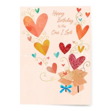 Imagem de Designer Greetings Cartão de aniversário para quem eu amo, caixa de presente de corações – Perfeito para marido, esposa, namorado ou namorada