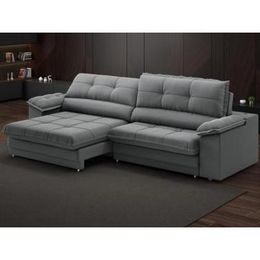 Imagem de Sofá com Carregador USB Retrátil Reclinável Montreal 2,50m Velosuede G