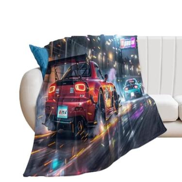 Imagem de HouLaiZhe Cobertor super macio flanela corrida JDM carro Rx7 esporte leve cobertor refrescante para sofá-cama cadeira sofá carro viagem ao ar livre leve quente 76.2 cm x 127.0 cm