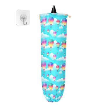 Imagem de Wassud Balão quente 1 pacote de suporte de saco de plástico, suporte de parede para saco de mercearia, armazenamento de cozinha para decoração de despensa de cozinha em casa