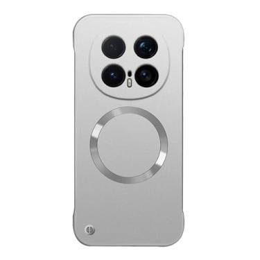 Imagem de LYJSMGZ Capa magnética para Huawei Honor Magic 8 Pro/Magic 8, capa de dissipação de calor sem bordas à prova de choque, fina, fosca, antiimpressões digitais, prata, Majic 8