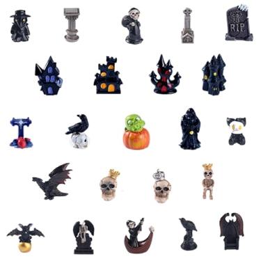 Imagem de 97 peças de mini enfeites de estátua de resina, decorações de Halloween, presentes de Páscoa, adereços de micro paisagem, decoração de pátio, embelezamento de bonsai, paisagismo de casas