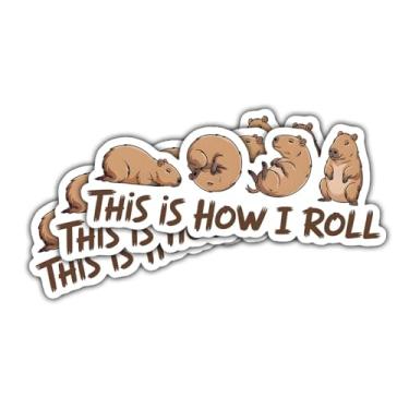 Imagem de Adesivo de família This is How I Roll Capybara, 3 peças, decalque de vinil de animal fofo para amantes de capivara, fãs de animais de estimação, adolescentes, adultos, crianças, laptop, carro, caderno