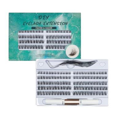 Imagem de Cílios Falsos Individuais Segmentados Conjunto de 120 com Pinça para - Cola Finalizada Naturais Aplicação Fácil