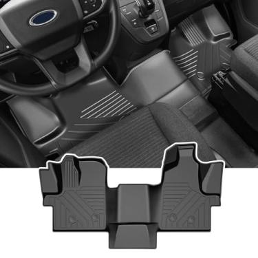 Imagem de HUYINPJ Tapete de chão compatível com Ford Transit 150 250 350 2022-2025 (apenas console central médio) Forro de piso TPE para todos os climas para acessórios de trânsito 2024 (para trânsito)