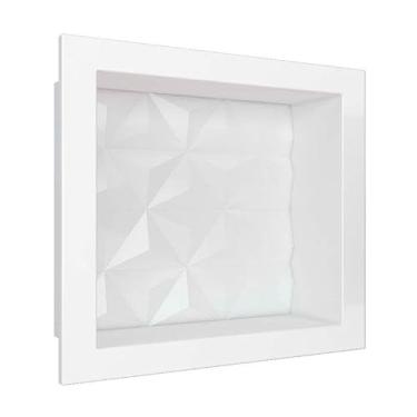 Imagem de Nicho Para Banheiro 40x30x10 Mármore Sintético Cozimax Branco Textura
