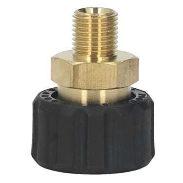 Imagem de Adaptador de lavadora de pressão Borracha de latão anticorrosão G1/4 pol. a M22 X 1,5 mm Substituição do conector de rosca de mangueira de lavadora de alta pressão para lavadoras (Macho para fêmea 14