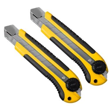 Imagem de Estilete Profissional 25mm Com Trava Giratória e Lâmina | 02 Un