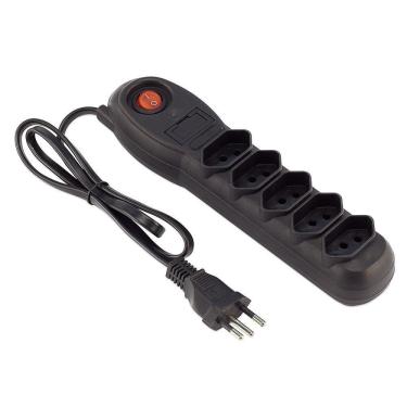 Imagem de Filtro De Linha Force Line Slim Bivolt 5 Tomadas Preto