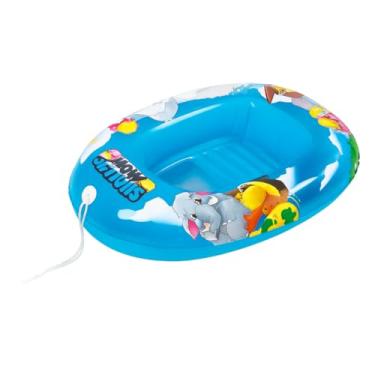 Imagem de Boia Bote Inflável Infantil Bichinhos, PVC, Colorido, 100cm Diâmetro x 70cm Altura, com Assento Anatômico, para Piscina e Praia, +3 Anos