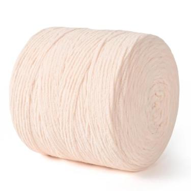 Imagem de Fio de chenille grosso para crochê, macio, grosso, fofo, volumoso, para tricô à mão, cobertores amigurumi, almofada, decoração de casa, artesanato DIY (bege, 500 jardas)